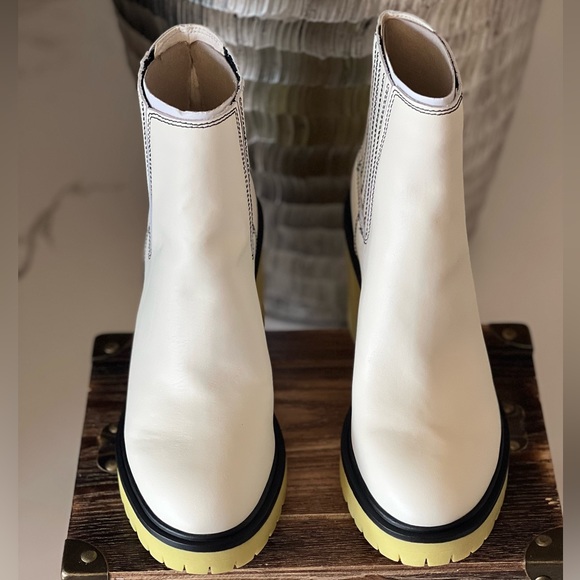 Dolce Vita Castor H2O Suede Boots in White and Yellow - Picture 4 of 8